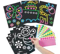 Baker Ross Illustrations et gommettes rondes autocollantes (Lot de 8) - Loisirs créatifs pour enfants
