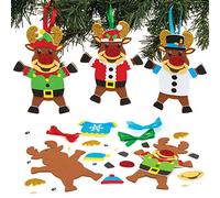 Baker Ross Kits de décorations Renne à Pull de Noël (Paquet de 6) - Loisirs créatifs de Noël pour Enfants