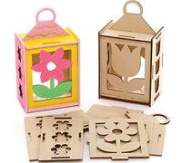 Baker Ross Lanternes en Bois motif Fleur - Lot de 3, Loisirs Créatifs pour Enfants (AX885)