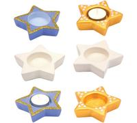 Baker Ross Lot de 4 Photophores en Céramique en Forme d'Étoile Idéal pour Les Loisirs Créatifs et La Décoration pour Garçons et Filles