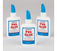 Baker Ross Mini tubes de colle glue PVA lavable (Lot de 3) - Matériel créatif pour enfants, Blanc
