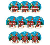 Baker Ross Paper Assiette en Carton Motif Personnages de Noël - Lot de 10, Decoration de Table Noel (FX300)