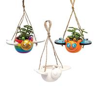 Baker Ross Pots de Fleurs en Céramique à Suspendre motif Papillon - Lot de 3, Activites Manuelles pour les Enfants (FC821)