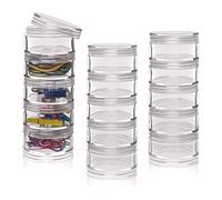 Baker Ross Pots de rangement empilables avec couvercle à visser (3 lots) - Rangement pour les loisirs créatifs des enfants, Plastique