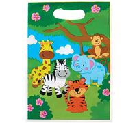 Baker Ross Sac Anniversaire Enfant motif Animaux de la Jungle - Lot de 10, Decoration Anniversaire Enfant (FX105)