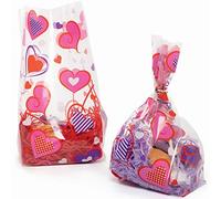 Baker Ross Sacs Cadeaux en Cellophane en forme de Cœur - Lot de 30, Fournitures pour Loisirs Creatifs Enfants pour la Saint Valentin (FC306)