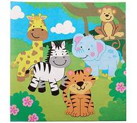 Baker Ross Serviette Table Enfant motif Animaux de la Jungle - Lot de 20, Decoration Anniversaire Enfant (FX103), Serviettes en Papier, Multicolore