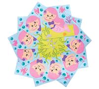 Baker Ross Serviette Table Enfant motif Sirène - Lot de 20, Decoration Anniversaire Enfant (FC986)