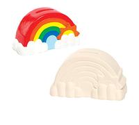 Baker Ross Tirelires en céramique arc-en-ciel à peindre pour décorer et afficher les enfants - Créations en porcelaine créative pour enfants (boîte de 2)