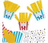 Baker Ross VC131 Kits de cartes de vœux personnalisées Frites - Lot de 6, bricolages amusants sur le thème des frites