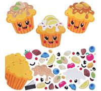 Baker Ross VC135 Kits d'aimants Muffin Mix & Match - Lot de 8, bricolages en Mousse pour aimants de réfrigérateur en Forme de Muffin