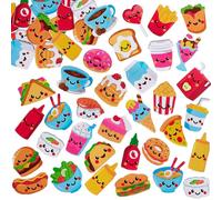 Baker Ross VC139 Autocollants en mousse Fun Food - Lot de 120, autocollants de bricolage assortis sur le thème de la nourriture