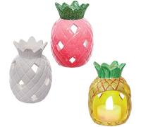 Baker Ross VC153 Bougeoirs en céramique Ananas - Lot de 2, bougeoirs Ananas à Peindre soi-même