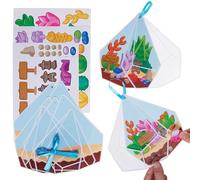 Baker Ross WA115 Kits de décoration mini-autocollants pour terrarium - Lot de 5, kits créatifs avec carton, autocollants et superposition en acétate