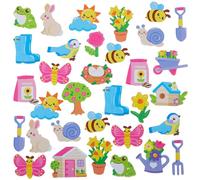 Baker Ross WA138 Autocollants en mousse Spring Garden - Lot de 120 autocollants en mousse colorés pour cartes et bricolages