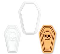 BAKERLOGY Cercueil tête de mort Mini emporte-pièce & tampon, Halloween | Biscuits effrayants, fête gothique au cimetière, cimetière hanté, pâtisserie d'automne, cupcakes macabres, cadeaux