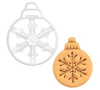 BAKERLOGY Emporte-pièce Boule de Noël Flocon de Neige - Conception détaillée d'emporte-pièces pour la pâtisserie et l'artisanat, adaptée au fondant, à la pâte, à l'argile