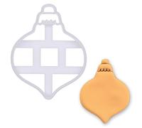 BAKERLOGY Emporte-pièce Boule Oignon - Tampon Embosseur Fondant Noël | Forme Ornement Festif pour Biscuits de Noël, Pâtisserie d’Hiver, Goûters & Loisirs Créatifs
