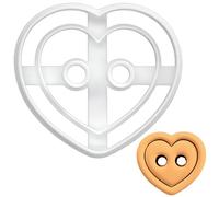 BAKERLOGY Emporte-pièce Bouton Petit Coeur - Conception détaillée d'emporte-pièces pour la pâtisserie et l'artisanat, adaptée au fondant, à la pâte, à l'argile