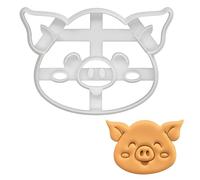 BAKERLOGY Emporte-pièce Cochon Heureux - Conception détaillée d'emporte-pièces pour la pâtisserie et l'artisanat, adaptée au fondant, à la pâte, à l'argile