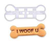 BAKERLOGY Emporte-pièce Os de Chien I WOOF U (9cm) - Moule à Biscuits Original pour Amoureux des Animaux & Friandises Maison