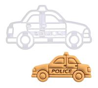 BAKERLOGY Emporte-pièce Voiture de Police - Conception détaillée d'emporte-pièces pour la pâtisserie et l'artisanat, adaptée au fondant, à la pâte, à l'argile