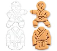 BAKERLOGY Lot de 2 Emporte-pièces Bonhomme Pain d’Épices Karaté & Kimono Karaté - Découpe Biscuit Arts Martiaux Karateka pour Biscuits, Fondant & Loisirs Créatifs