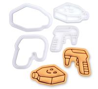 BAKERLOGY Lot de 2 Pipette Électronique & Flacon de Culture Cellulaire Mini Emporte-pièces & Tampons - Embosseurs de Labo pour Pâte à Sucre, Biscuits, Cupcakes, Fête Scientifique, Doctorat & STEM