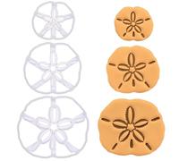 BAKERLOGY Lot de 3 Emporte-pièces Dollar des Sables (Taille Standard, Grand, Très Grand) - Pour biscuits sur le thème de la plage ou de la mer, idéal pour fondant, pâte, argile