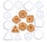 BAKERLOGY Lot de 6 Mini Emporte-pièces & Tampons Dés Polyédriques - Natural 20, D12, D10, D8, D6 & D4 Embosseurs Fondant RPG pour Biscuits, Cupcakes, Soirée Jeux, Anniversaire Gamer & MJ
