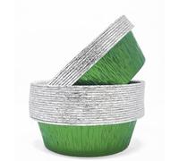 Bakery Direct Lot de 50 plats à tarte ronds en aluminium 5 couleurs Vert/argenté