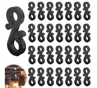 Bakiauli 120 Pièces Crochets Guirlande Exterieur, Mini S Clips Accroche Guirlandes Lumineuses (Noirs)