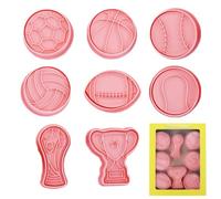 Baking Stamp - 3D Pastry Cutter, Sports Ball Mold Kit | Food Grade Build | Kitchen Pastry Bakeware, Eight Piece Sports Mold Set Ensuring Fun Cookie Making Moments