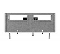 BakkerElkhuizen BNESSUALGY160D60 Cloison de table bakker en forme de U avec fenêtre en acrylique gris 60 cm de profondeur