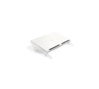 BakkerElkhuizen FlexDesk 630 : Porte-documents/Pupitre inclinable 515x380mm Acrylique Transparent/Blanc, Hauteur réglable 110-180mm, Charge max. 5kg