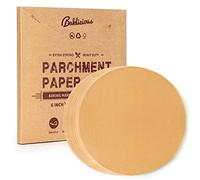 Baklicious Lot de 250 ronds de parchemin anti-adhésifs non blanchis de 15,2 | Idéal pour la cuisson des gâteaux, la séparation des pâtes, l'emballage de tortilla et la doublure de friteuse à air.