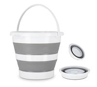 BAKOKI Seau Pliable de 10 l en Silicone - Seau de Nettoyage et Bol de Lavage - Jouet de Sable Pop-up - Pliable - Peu encombrant - pour Camping-Car, pêche, Lavage de Voiture, Maison, Camping