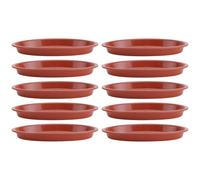 Balacoo 10 Pièces Plateau Ovale pour Pot de Fleurs en Base de Bonsaï | Prévient les Fuites D’eau Chute du Terreau, Facile à Déplacer, Accessoire Recyclable