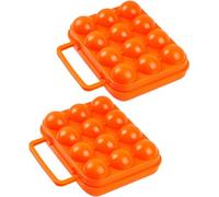 Balacoo 2 Pièces Boîte de Rangement pour Œufs Organisateur D'œufs en Pp Orange, 12 Œufs, Portable, Étanche, Incassable, pour Barbecue et Activités de Plein Air