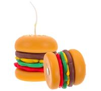 Balacoo 2 Pièces Bougie Parfumée de Hamburger Orange en Cire Décorative pour Bureau, Décoration de Festival Rustique et Créative, Présent Original pour Femme
