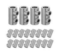 Balacoo 20 Pièces Double Serrage-câble Construction Robuste et Résistant la Déformation en Acier Inoxydable à Double Trou pour Éclairage sur Site et Étendoirs à Linge