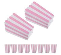 Balacoo 24 Boîtes de Pop-corn en Papier Rayé Rose avec Bord Ondulé, Taille Portable, pour Décorations Festives et Fêtes D'anniversaire