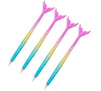 Balacoo 4 Pièces Stylos à Bille Sirène Créatifs en Plastique | Dessin Cartoon, Écriture et Marquage, pour Garçon et Filles et Étudiants, Fournitures de Bureau et Papeterie