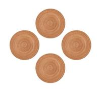 Balacoo 4pièces Set de sous-Verres Ronds Rotin Naturel Coussin Tressé Fait Main Isolant Thermique pour Pots et Bols Tapis de Table Décoratif et Fonctionnel