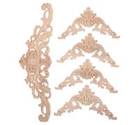 Balacoo Applique en Bois Sculpté pour Porte et Meuble, Lot de 5 Pièces, Style Européen Classique, Facile à Installer, Décoration Pratique pour Intérieur Maison