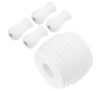 Balacoo Bouton de tirage Aveugle Blanc, 2,2 mm, 50 mètres, extrémité du Cordon de Traction, 1 Set, pour Stores intérieurs, Rideaux et réparations de mobilier