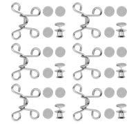 Balacoo Boutons de Taille Fine en Métal Argenté, 4 Sets Clipsables sans Couture, Adaptés pour Jeans et Pantalons, pour Occasions Formelles ou Décontractées