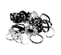 Balacoo Bracelets Empreintes de Pattes Noires et Blanches 48 Pièces en Caoutchouc Élastiques Confortables pour Fêtes D'anniversaire et Événements Party