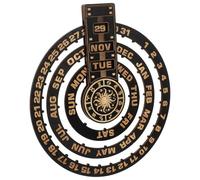 Balacoo Calendrier Mural Perpétuel en Bois D'acajou Coins Arrondis, Décoration Délicate pour Bureau ou Restaurant, Calendrier Décoratif Intérieur