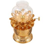 Balacoo Lampe à Pétrole en Verre et Alliage, Style Vintage, pour Intérieur | Pare-flamme en Verre, Régulateur de Flamme, Tête Dévissable, Pose Stable sur Table